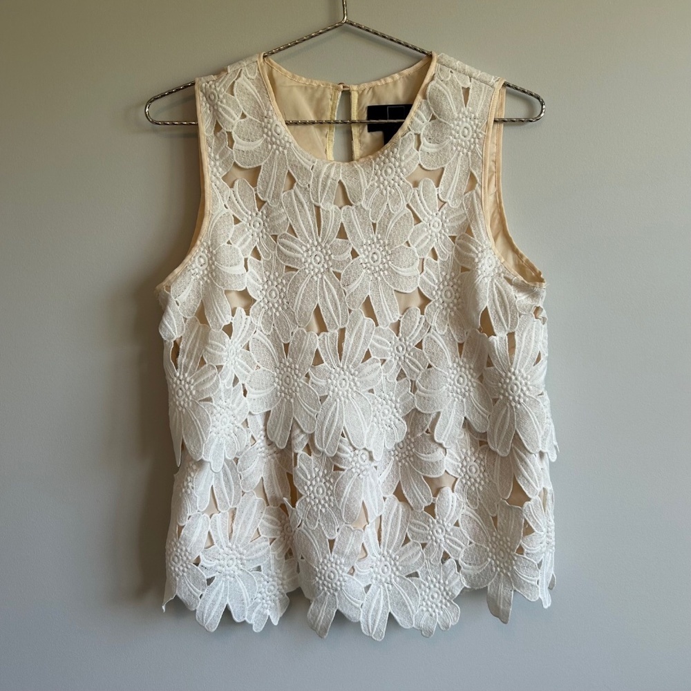 Layered lace tank top by Dolce Vita, Ivory, size M
